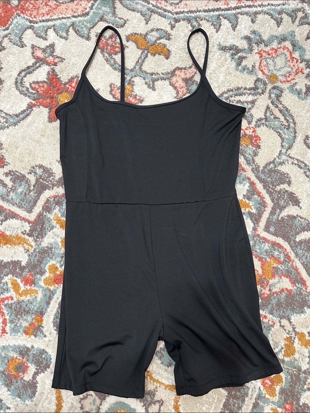 Black Sleeveless Romper with Spaghetti Straps